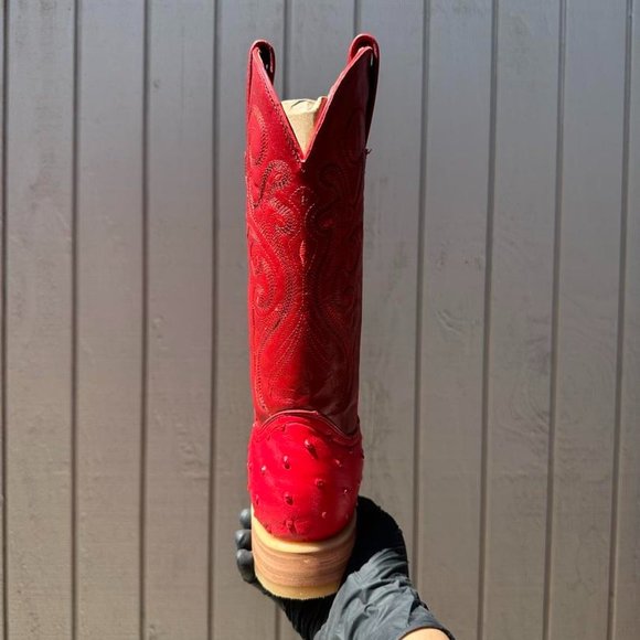 #20 Red Ostrich Finish Boot - Picture 5 of 5